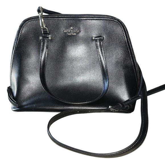 Kate Spade Patterson Drive Medium Black Caviar Pebbled Leather Dome Satchel - Picture 1 of 12